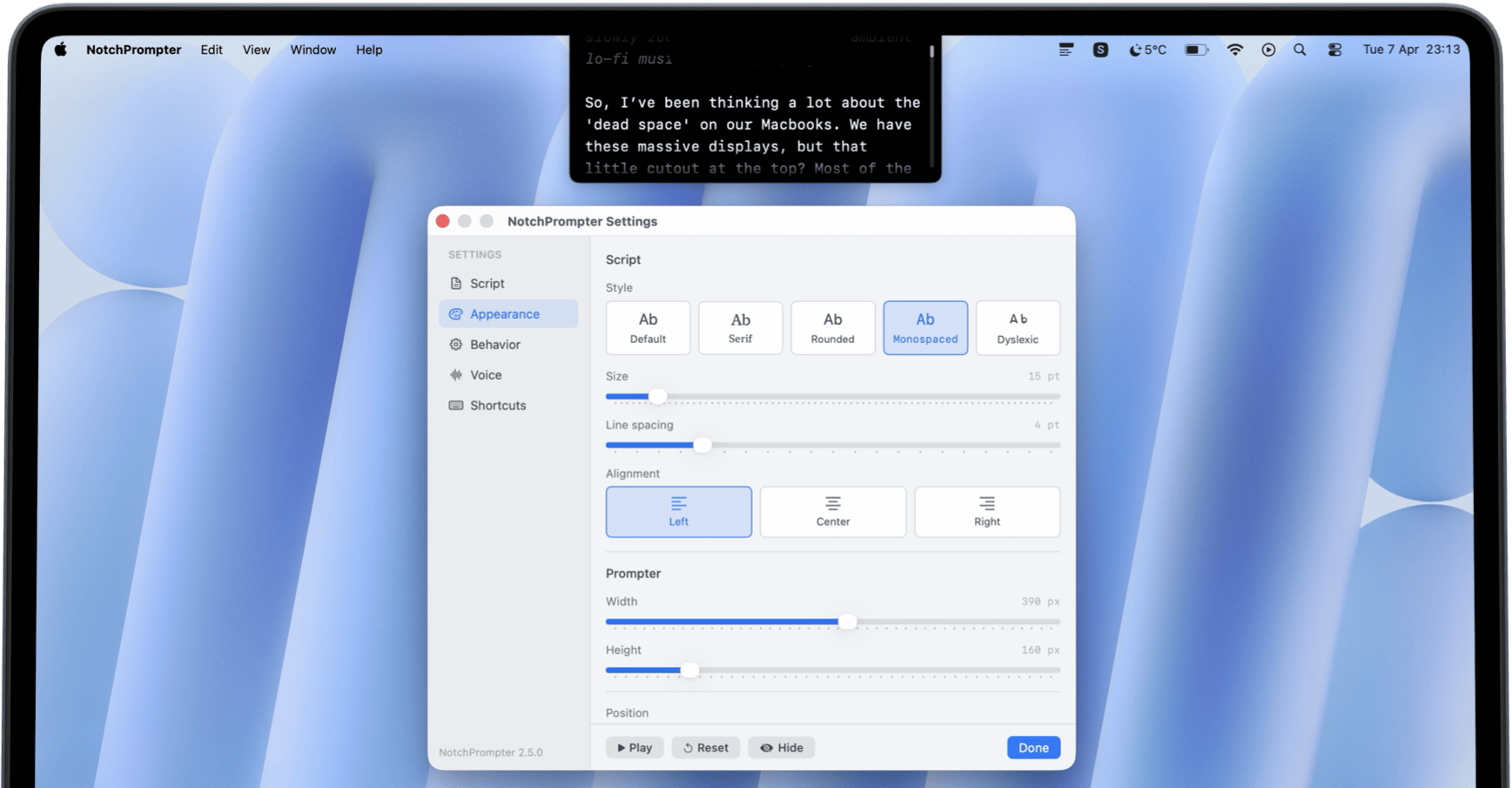 NotchPrompter — teleprompter in macOS notch